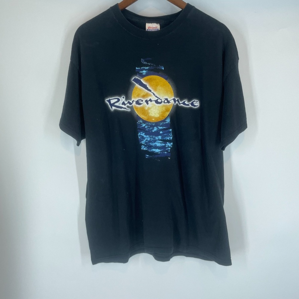 Vintage Hanes Heavyweight Riverdance Show Promo Graphic T-Shirt Black XL 46-48